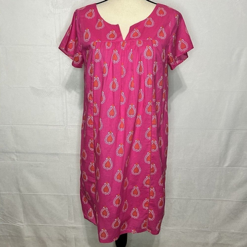 Vineyard Vines Tunic Dress Mini Lightweight Lace Detail Pink Orange Size 6